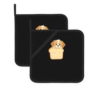 BROLEO Set di due tappetini quadrati con stampa di cuccioli in pane, isolati, ispessiti, impermeabili, facili da pulire