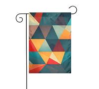 BROLEO Stampa astratta geometrica asta bandiera giardino decorazione cortile esterno fronte-retro 30,5 x 45,7 cm