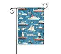 BROLEO Stampa di trasporto marittimo Asta per bandiera da giardino decorazione per cortile esterno su entrambi i lati 30,5 x 45,7 cm