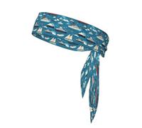 BROLEO Stampa di trasporto marittimo Foulard sportivo, assorbe il sudore e traspirante, fascia per capelli con movimento, fazzoletto su entrambi i lati