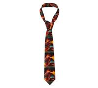 BROLEO Stampa Dragon King in Fire Cravatta da uomo in stile classico adatto per vacanze e lavoro