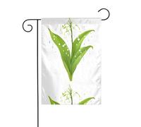 BROLEO Stampa mughetto sotto la pioggia Asta da giardino decorazione cortile esterno double face 30,5 x 45,7 cm