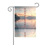 BROLEO Stampa ponte sotto il tramonto quattro stagioni bandiera giardino decorazione cortile 30,5 x 45,7 cm