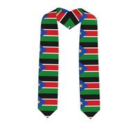 BROLEO Stola di raso per cerimonie di laurea, con bandiera del Sud Sudan, regalo per figli, figlie, amici e sorelle, Angolo acuto, Taglia unica