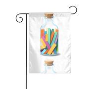 BROLEO Strisce di carta colorate in una bottiglia di vetro stampa quattro stagioni bandiera giardino decorazione cortile 30,5 x 45,7 cm