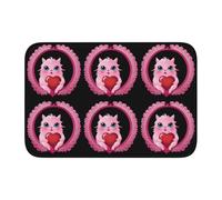 BROLEO Tappetino antiscivolo ispessito con stampa di un piccolo mostro nella ghirlanda, antiscivolo, facile da pulire, durevole, perfetto per bagno 60 x 40 cm