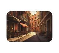 BROLEO Tappetino antiscivolo ispessito con stampa italiana Old Street antiscivolo, facile da pulire, durevole, perfetto per bagno 60 x 40 cm