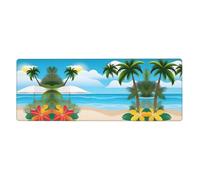 BROLEO Tappetino per mouse extra large con stampa a tema oceano tropicale, forte adesione, durevole, bordo di bloccaggio preciso 30,5 x 80 cm