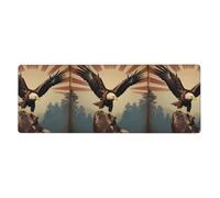 BROLEO Tappetino per mouse extra large con stampa con aquila patriottica, per computer e ufficio, tastiera da gioco antiscivolo, versione ispessita, 30,5 x 80 cm