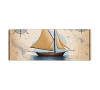 BROLEO Tappetino per mouse extra large con stampa di barca a vela, tastiera da gioco antiscivolo per computer, ufficio, versione ispessita, 30,5 x 80 cm