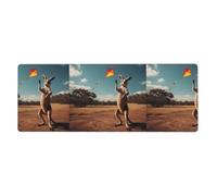 BROLEO Tappetino per mouse extra large con stampa di canguro che vola un aquilone, tastiera da gioco antiscivolo per computer, ufficio, versione ispessita, 30,5 x 80 cm