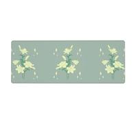 BROLEO Tappetino per mouse extra large con stampa di gigli bianchi, tastiera da gioco antiscivolo per computer, ufficio, versione ispessita, 30,5 x 80 cm