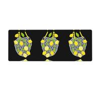 BROLEO Tappetino per mouse extra large con stampa di limoni che cadono dalla borsa a rete, forte adesione, durevole, bordo di bloccaggio preciso 30,5 x 80 cm