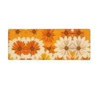 BROLEO Tappetino per mouse extra large con stampa di margherite bianche e gialle, tastiera da gioco antiscivolo per computer, versione ispessita, 30,5 x 80 cm