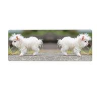 BROLEO Tappetino per mouse extra large con stampa di pecore bianche, tastiera antiscivolo da gioco per ufficio computer, versione ispessita, 30,5 x 80 cm