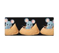 BROLEO Tappetino per mouse extra large con stampa di topolino nella sabbiera, tastiera da gioco antiscivolo per computer e ufficio, versione ispessita, 30,5 x 80 cm