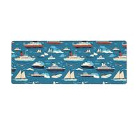 BROLEO Tappetino per mouse extra large con stampa di trasporto marittimo, tastiera antiscivolo da gioco per ufficio computer versione ispessita 30,5 x 80 cm