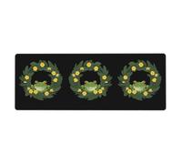 BROLEO Tappetino per mouse extra large con stampa Little Frog in a Wreath, forte adesione, durevole, bordo di bloccaggio preciso 30,5 x 80 cm