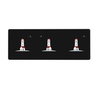 BROLEO Tappetino per mouse extra large con stampa Little House Under The Lighthouse, forte adesione, durevole, bordo di bloccaggio preciso 30,5 x 80 cm
