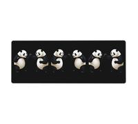 BROLEO Tappetino per mouse extra large con stampa Pandas Fighting in The Ring, tastiera da gioco antiscivolo per computer, ufficio, versione ispessita, 30,5 x 80 cm