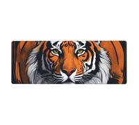 BROLEO Tappetino per mouse extra large con stampa tigre, per computer e ufficio, tastiera da gioco antiscivolo, versione ispessita, 30,5 x 80 cm