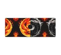 BROLEO Tappetino per mouse extra large con stampa Yin Yang Fire Water Strong Adesion, durevole, bordo di bloccaggio preciso 30,5 x 80 cm