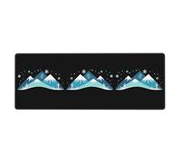 BROLEO Tappetino per mouse Iceberg con stampa di neve pesante, extra large, forte adesione, durevole, bordo di bloccaggio preciso 30,5 x 80 cm
