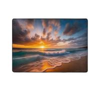 BROLEO Tappeto da spiaggia Maui Hawaii tramonto mare onde nuvole foto tappeto salotto tappetini runner 203,2 x 147,3 cm morbido al tatto
