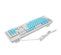 BROLEO Tastiera da gioco, cavo da 1,5 m, interruttore meccanico, 104 tasti, tastiera cablata RGB retroilluminata Plug and Play per la famiglia (interruttore rosso (tasti blu bianchi))