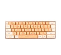 BROLEO Tastiera da Ufficio, Tecnologia Imitazione Meccanica Plug And Play DC 5V 61 Tasti Tastiera da Gioco USB Retroilluminata RGB Cablata al 60% per Giocatori da Viaggio (Giallo Arancio)