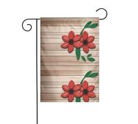 BROLEO Tavola di legno con stampa floreale rossa asta da giardino decorazione cortile esterno moda 30,5 x 45,7 cm
