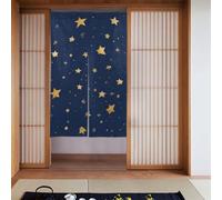 BROLEO Tenda divisoria per porta con stampa blu navy cielo e stelle, protezione della privacy adatta per cucina, bagno, stanza 86,4 x 142,2 cm