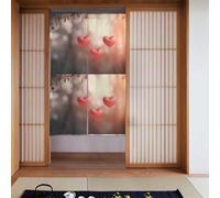 BROLEO Tenda divisoria per porta con stampa di tre cuori, protezione della privacy, adatta per cucina, bagno, stanza da 86,4 x 142,2 cm