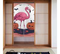 BROLEO Tenda divisoria per porta con stampa fenicottero di Halloween, protezione della privacy adatta per cucina, bagno, stanza 86,4 x 142,2 cm
