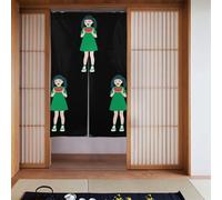 BROLEO Tenda in tessuto con stampa di anguria e bambina che mangia anguria, due pezzi, 86,4 x 142,2 cm, tende divisorie in tessuto, liscia e non si stropiccia facilmente