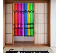 BROLEO Tende in tessuto con stampa a pastelli colorati, in due pezzi, 86,4 x 142,2 cm, divisori, in tessuto, liscia e non si stropiccia facilmente