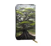 BROLEO The Dense Sycamore Tree Picture Leather Long Clutch Wallet per ragazze e donne alla moda - Durevole, elegante e funzionale, Nero , Taglia unica
