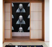 BROLEO The Devil Under The Cloak - Tenda da porta con stampa, per bagno, mezza coperta, due tende divisorie, 86,4 x 142,2 cm