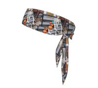 BROLEO Thinking - Foulard sportivo con stampa scheletrata, fascia casual, elastica, assorbe il sudore, regolabile, antiscivolo