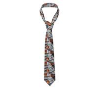 BROLEO Thinking Skeleton stampa Cravatta da uomo stile classico cravatta adatta per vacanze e lavoro