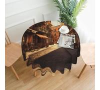 BROLEO Tovaglia decorativa rotonda da 152,4 cm con stampa Old Street italiana, per interni ed esterni, su tavoli rotondi come tavolini, tavoli da pranzo e tavoli da fattoria