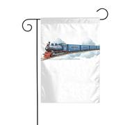 BROLEO Treno che passa attraverso le nuvole stampa Asta da giardino decorazione cortile esterno double face 30,5 x 45,7 cm