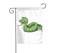 BROLEO Un anno felice del serpente stampa asta bandiera giardino decorazione cortile esterno double face 30,5 x 45,7 cm