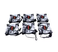 BROLEO Ventole LED Glow da 120 Mm RGB Spina a 4 Pin Raffreddamento Silenzioso Gigante Confezione da 6 Pezzi Telaio Drive 12V Ventola da Tavolo Organizzatore Ventole con Custodia