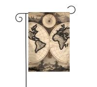 BROLEO Vintage Old World Map Stampa Giardino pennone esterno cortile decorazione moda 30,5 x 45,7 cm