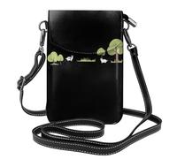 BROLEO Vita pastorale dei piccoli animali che stampano la borsa a tracolla del telefono di vibrazione della piccola donna di cuoio, impermeabile e durevole