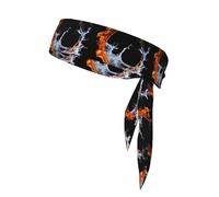 BROLEO Water Fire Wheel stampa Foulard sportivo, assorbe il sudore e traspirante, fascia per capelli movimento, fazzoletto su entrambi i lati