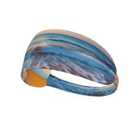BROLEO Waves After Dusk - Fascia elastica estiva da donna, con stampa a prova di sudore