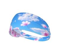 BROLEO Wildflowers Under Blue Sky Printing Fascia sportiva da donna a prova di sudore fascia elastica estiva