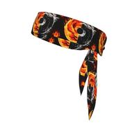 BROLEO Yin Yang Fire Water Prints Foulard sportivo, assorbe il sudore e traspirante, fascia per capelli con movimento, fazzoletto su entrambi i lati